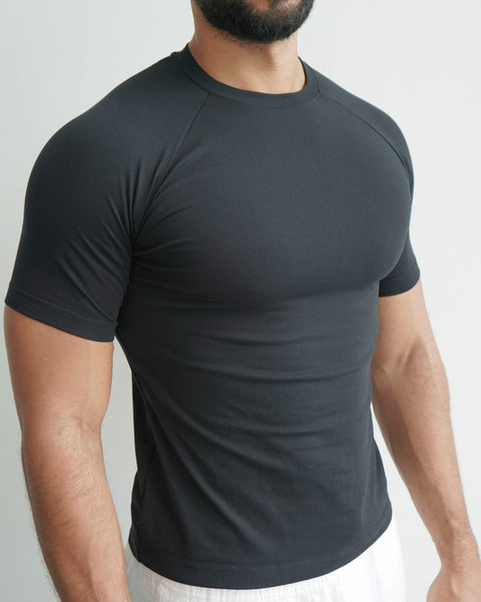 SLIM T-SHIRT (FLEX FIT) - shirt - schwarz - bywilliams - muscle fit - slim fit