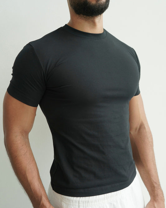 SLIM T-SHIRT (MUSCLE FIT) - shirt - schwarz - bywilliams - muscle fit - slim fit