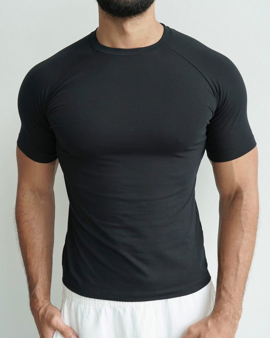 SLIM T-SHIRT (FLEX FIT) - shirt - schwarz - bywilliams - muscle fit - slim fit